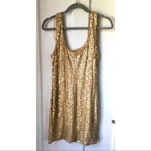 Gold Sequin Tank Dress